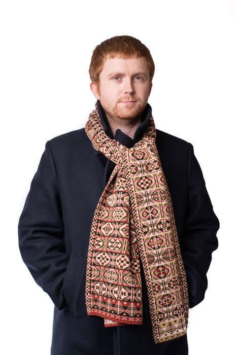 Thick Heritage colour Fair Isle scarf in old pattern